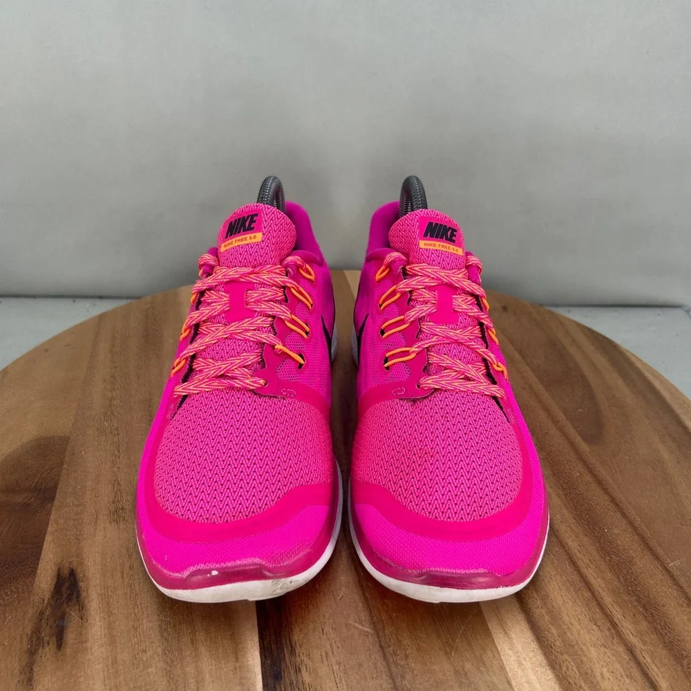 Nike Free 5.0 Pink Pow Black Running Shoes 724383-600 Women Size 8.5 Lightweight